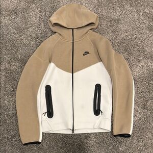 Nike Beige and White Hoodie